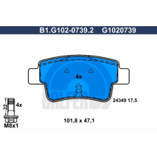 B1.G102-0739.2 GALFER Комплект тормозных колодок, дисковый тормоз