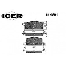 180504 ICER Комплект тормозных колодок, дисковый тормоз