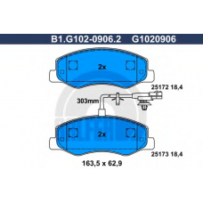 B1.G102-0906.2 GALFER Комплект тормозных колодок, дисковый тормоз