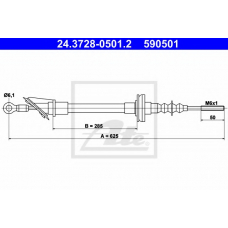 24.3728-0501.2 ATE Трос, управление сцеплением