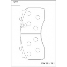 KD7805 ASIMCO Комплект тормозных колодок, дисковый тормоз