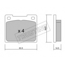 022.0 TRUSTING Комплект тормозных колодок, дисковый тормоз