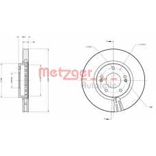 6110620 METZGER Тормозной диск