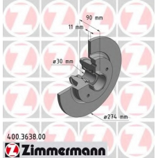 400.3638.00 ZIMMERMANN Тормозной диск