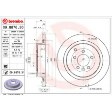 09.8876.31 BREMBO Тормозной диск