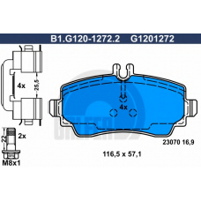 B1.G120-1272.2 GALFER Комплект тормозных колодок, дисковый тормоз