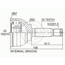 OJ-0602 InterParts Шарнирный комплект, приводной вал