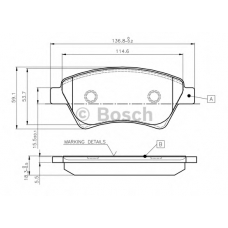 0 986 TB2 440 BOSCH Комплект тормозных колодок, дисковый тормоз