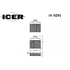 180201 ICER Комплект тормозных колодок, дисковый тормоз