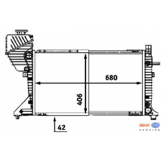 8MK 376 721-631 HELLA Радиатор, охлаждение двигателя