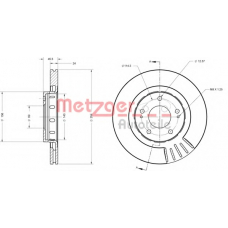 6110375 METZGER Тормозной диск