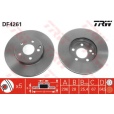 DF4261 TRW Тормозной диск