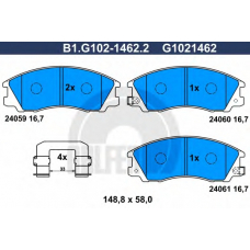 B1.G102-1462.2 GALFER Комплект тормозных колодок, дисковый тормоз