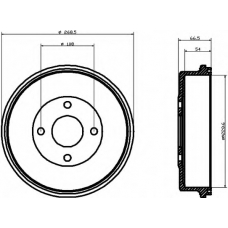 8DT 355 300-181 HELLA Тормозной барабан