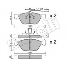 22-0083-0 METELLI Комплект тормозных колодок, дисковый тормоз