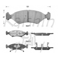 D11051 KAISHIN Комплект тормозных колодок, дисковый тормоз