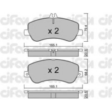 822-825-0 CIFAM Комплект тормозных колодок, дисковый тормоз