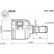 MTIU-5008 ASVA Шарнирный комплект, приводной вал