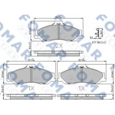 FO 994281 FOMAR ROULUNDS Комплект тормозных колодок, дисковый тормоз