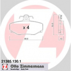 21385.130.1 ZIMMERMANN Комплект тормозных колодок, дисковый тормоз