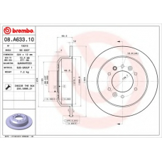 08.A633.10 BREMBO Тормозной диск