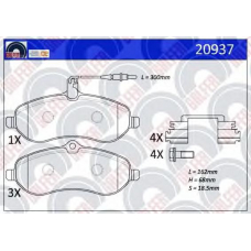 20937 GALFER Комплект тормозных колодок, дисковый тормоз