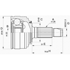 CVJ5219.10 OPEN PARTS Шарнирный комплект, приводной вал