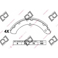 BS1202 DJ PARTS Комплект тормозных колодок