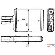 8FH 351 313-141 HELLA Теплообменник, отопление салона