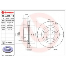 09.A966.11 BREMBO Тормозной диск