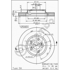 09.6708.10 BREMBO Тормозной диск