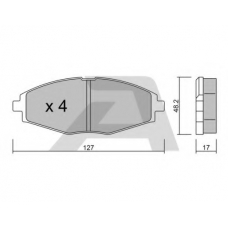 BPDO-1001 AISIN Комплект тормозных колодок, дисковый тормоз