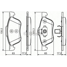 0 986 495 118 BOSCH Комплект тормозных колодок, дисковый тормоз