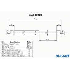 BGS10305 BUGIAD Газовая пружина, крышка багажник