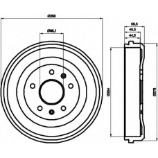 8DT 355 300-901 HELLA Тормозной барабан