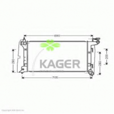 31-2052 KAGER Радиатор, охлаждение двигателя