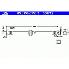 83.6150-0556.3 ATE Тормозной шланг