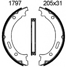01797 BSF Комплект тормозных колодок, стояночная тормозная с