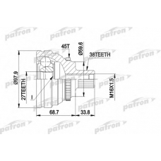 PCV1174 PATRON Шарнирный комплект, приводной вал