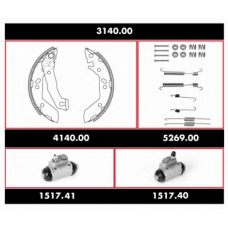 3140.00 REMSA Комплект тормозов, барабанный тормозной механизм