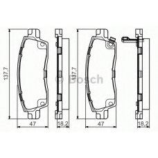 0 986 495 164 BOSCH Комплект тормозных колодок, дисковый тормоз