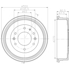 8DT 355 301-051 HELLA PAGID Тормозной барабан