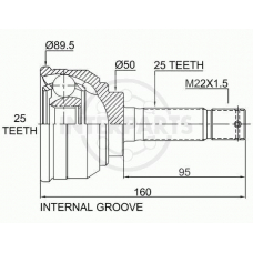 OJ-0603 InterParts Шарнирный комплект, приводной вал