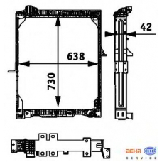 8MK 376 721-161 HELLA Радиатор, охлаждение двигателя