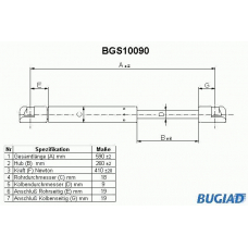 BGS10090 BUGIAD Газовая пружина, крышка багажник