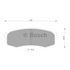 0 986 AB2 074 BOSCH Комплект тормозных колодок, дисковый тормоз