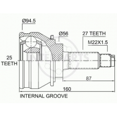 OJ-0956 InterParts Шарнирный комплект, приводной вал