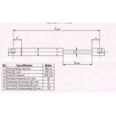 20267102 KLOKKERHOLM Газовая пружина, крышка багажник