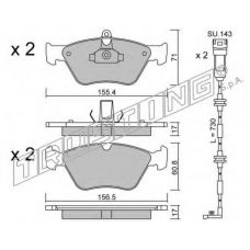 130.1W TRUSTING Комплект тормозных колодок, дисковый тормоз