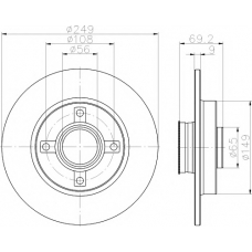 MDC2121 MINTEX Тормозной диск